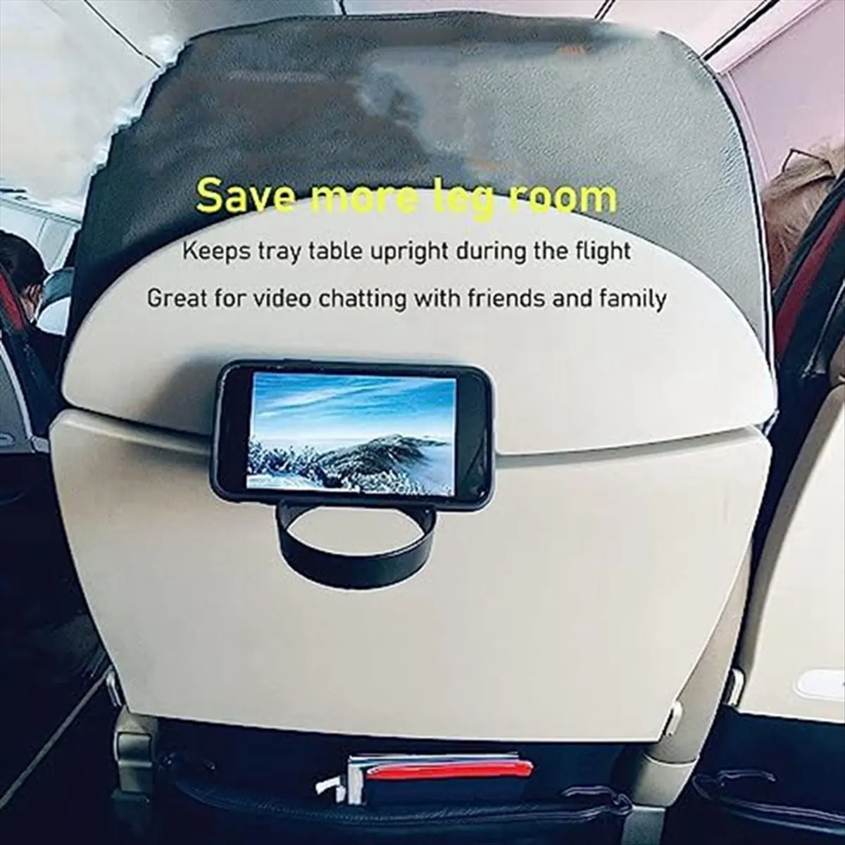 SSR Drink Cup Holder, Plastic Reusable Airplane Phone Mount Holder Portable Car Mug Saucer for Home Travel