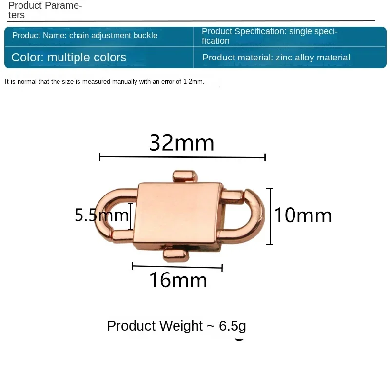 Bag Chain Change Length Hook Hang Snap Buckle Accessory Bag Adjustable Metal Buckles For Chain Strap Bag