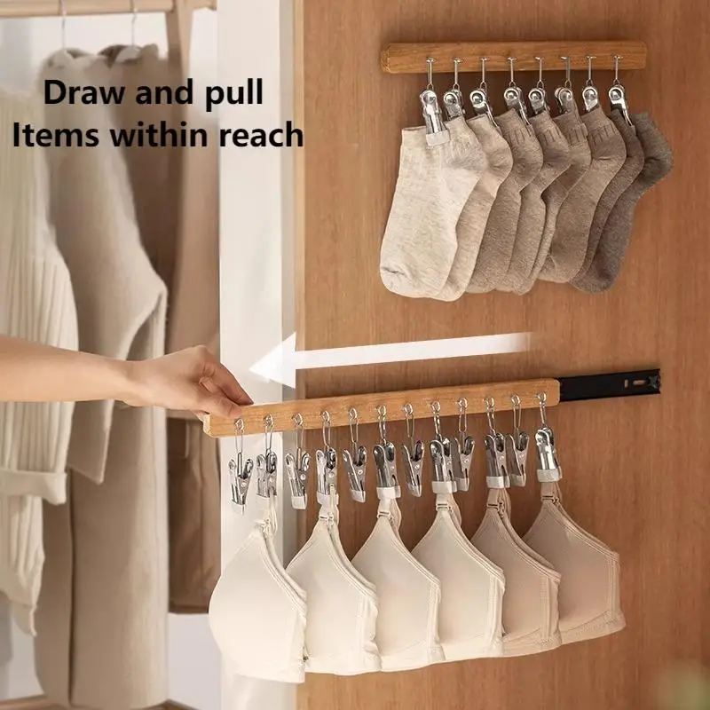 

Hanging straps hangers home pull-out wardrobes drying racks underwear and bra storage tools telescopic hangers