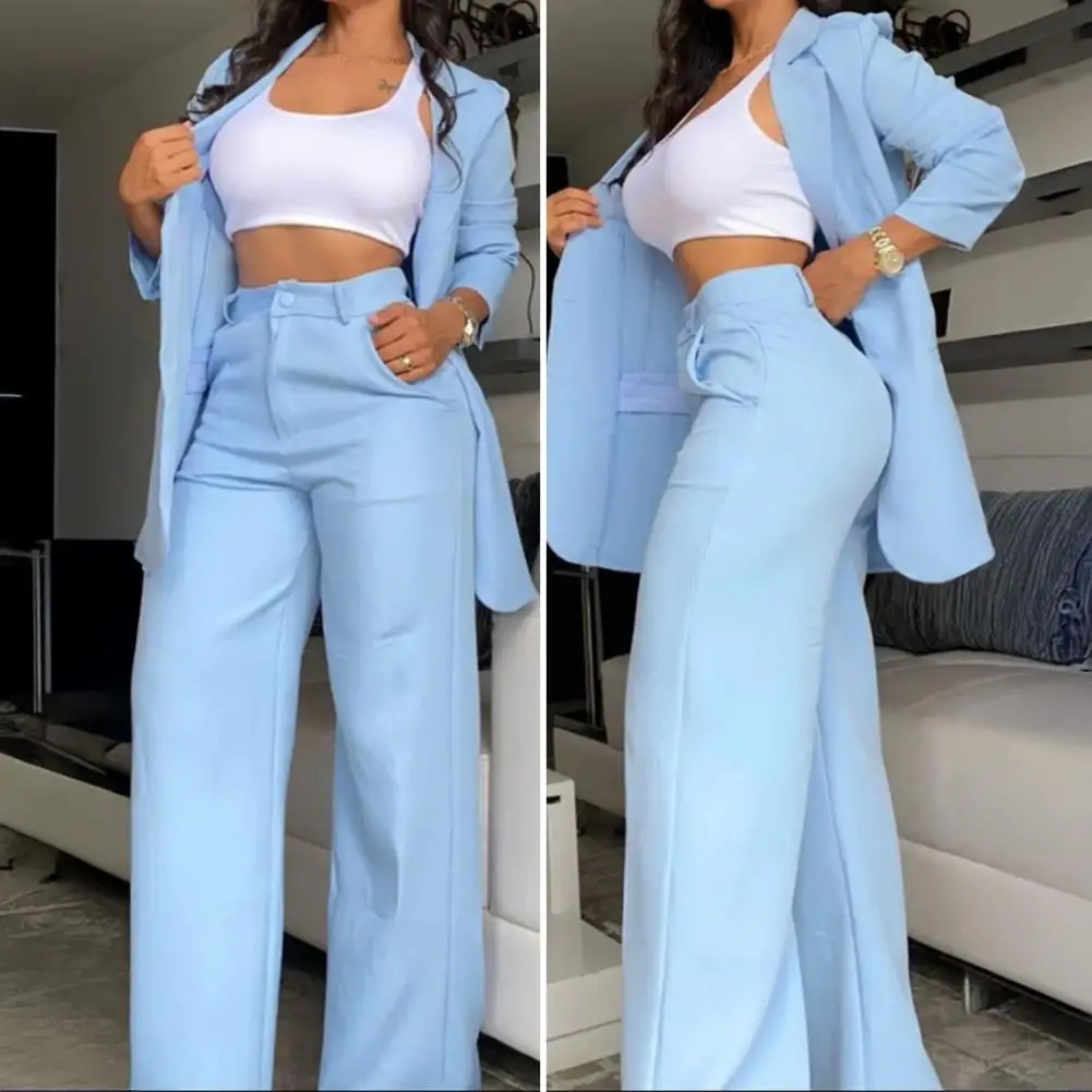 Conjunto de chaqueta de poliéster para mujer Conjunto de traje de negocios elegante para mujer con pantalones blazer Traje de trabajo de oficina elegante para mujer
