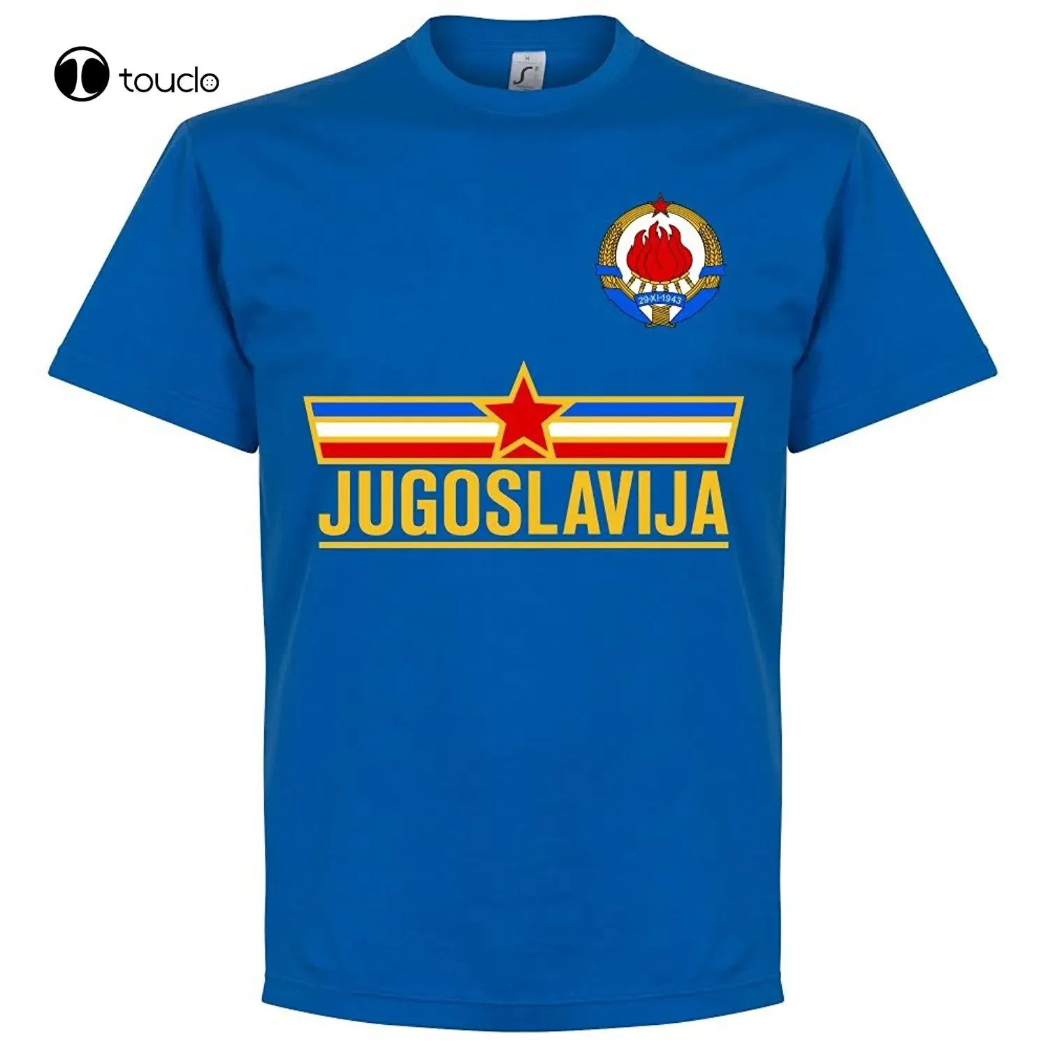 New Fashion Men Casual Brand Clothing High Quality Male T-Shirt Yugoslavia Team Tee - Royal Cosplay T-Shirts Women Shirts Xs-5Xl