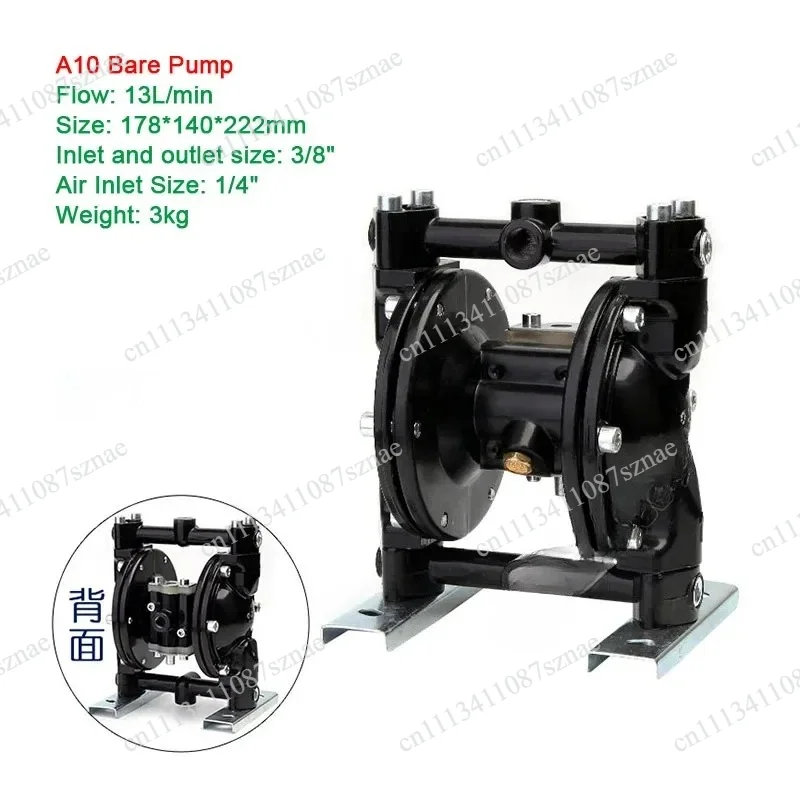 Lightweight Mini Air Operated Paint Pump A10/15, Aluminum Alloy Diaphragm Pump for Fluid Transfer and Spraying