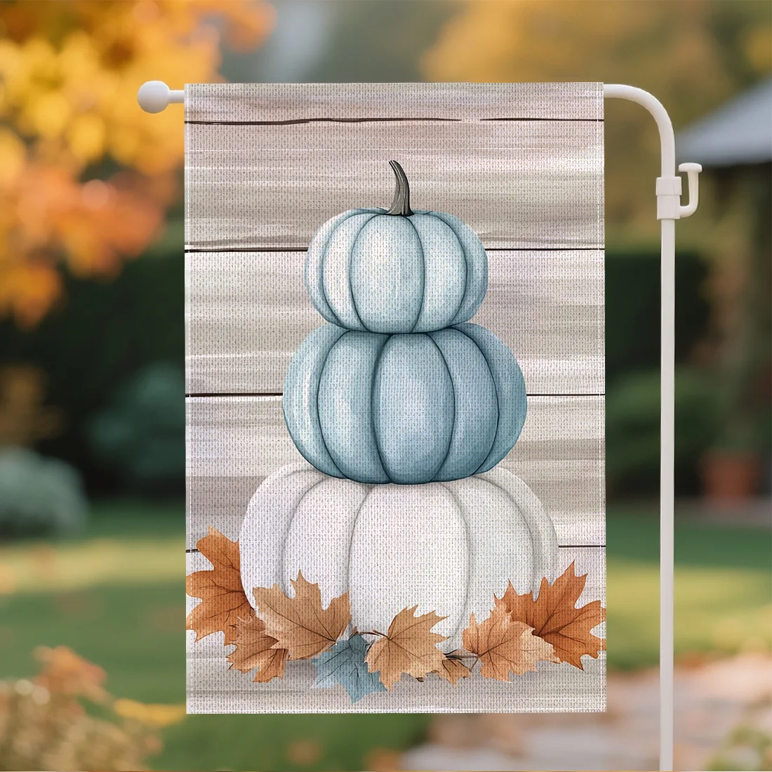 Autumn Pumpkin Hanging Flags Garden Flag Banner Double-sided Printing Imitation Linen Flags Outdoor House Porch Christmas Decor