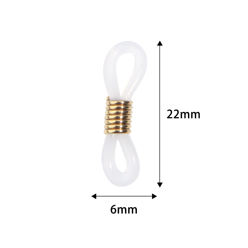 10/30Pcs Eyeglass Chain End Adjustable Spring Rubber End Connector for Eye Glasses Sunglasses Cord Holder Loop Necklace Chain