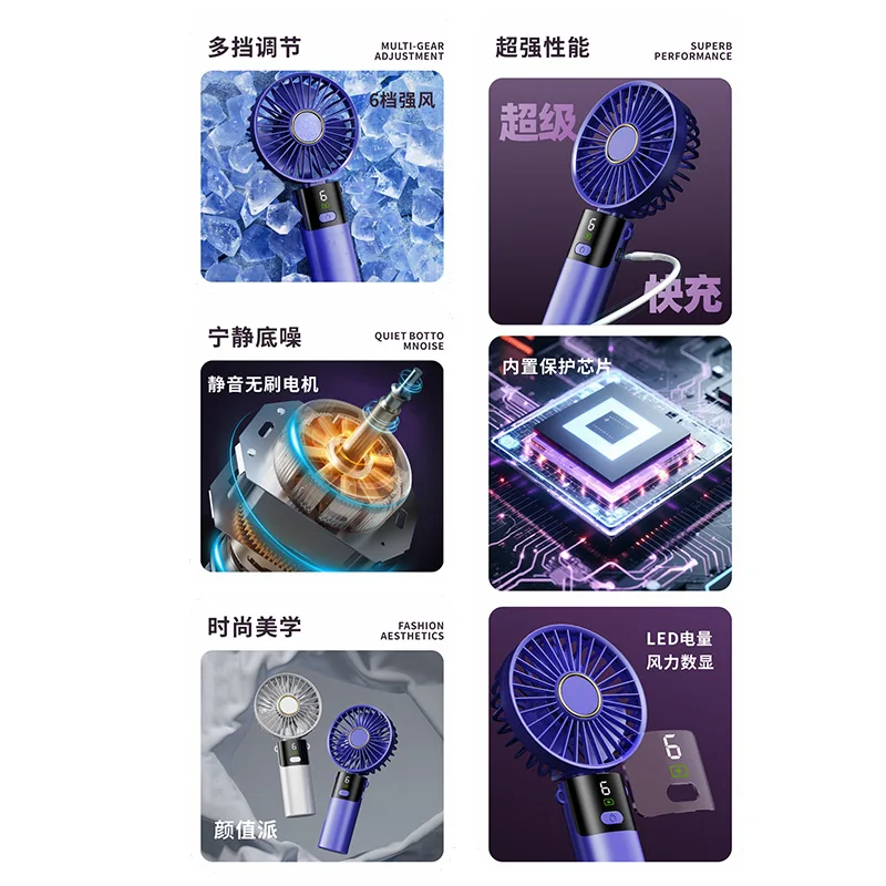 Customized.-border New Small Fan USB Rechargeable Small Fan Handheld Fan Dormitory Desktop Fan