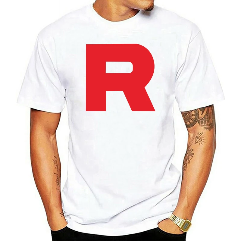 T-shirt blanc pour hommes, dessin animé Team Rocket Pokem3On, impression de haute qualité, taille ue XS à 5Xl