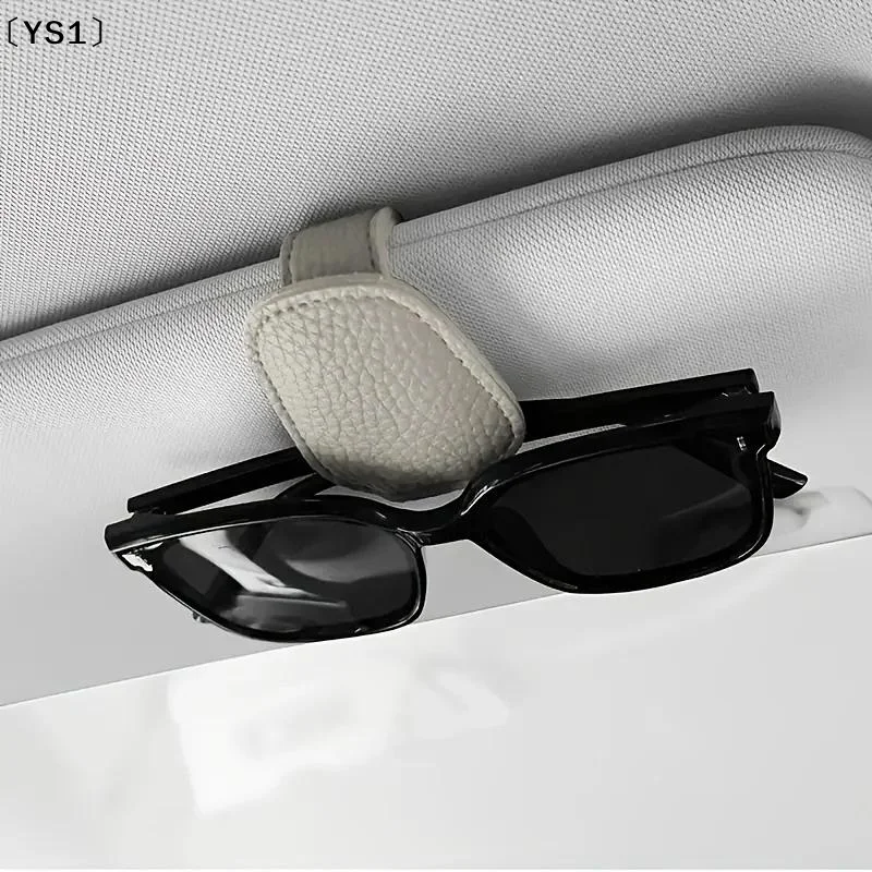 〔YS1〕Universal Car Sunglasses Holder Magnetic Eyeglass Hanger Clip Magnetic Leather Eyeglass Hanger Clip Car Accessories
