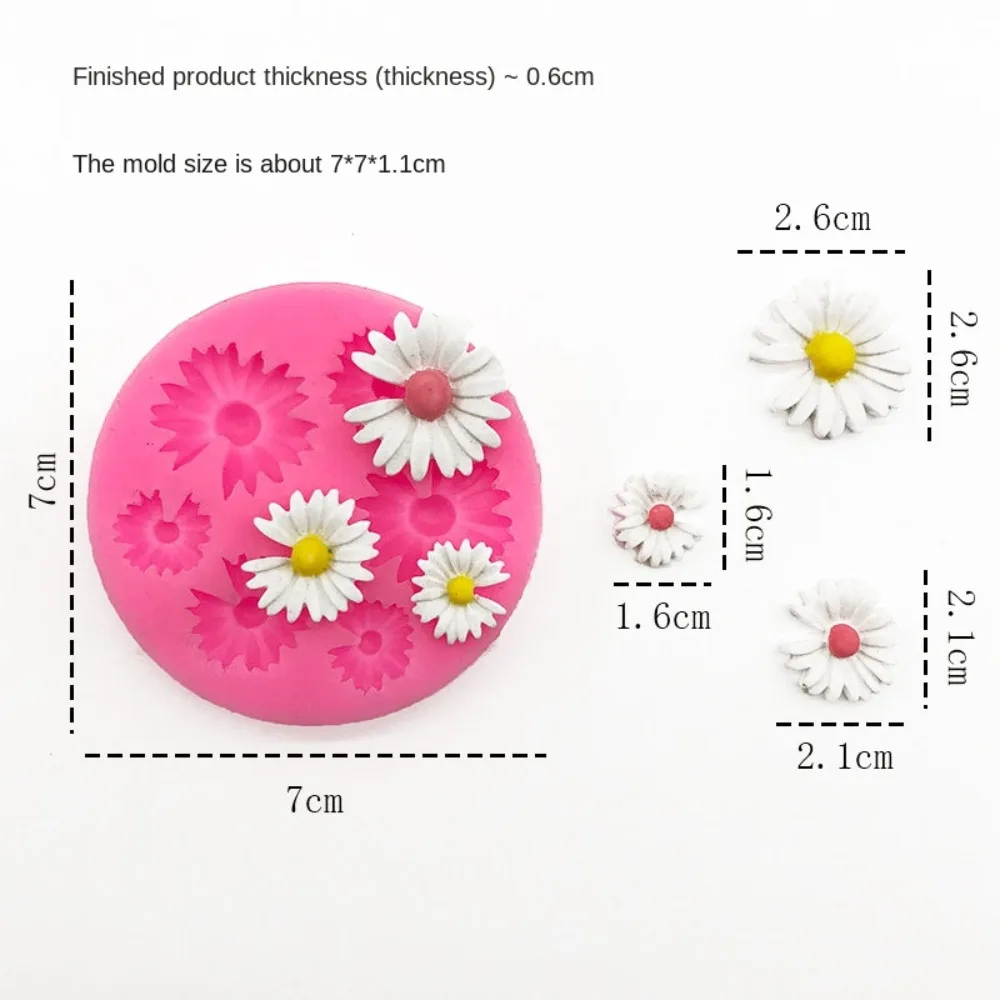 3D Flower Silicone Mold Fondant Craft Chocolate Cake Decoration Daisy Baking Tool Sugar Soap Mold Candle Mold Home Kitchen DIY