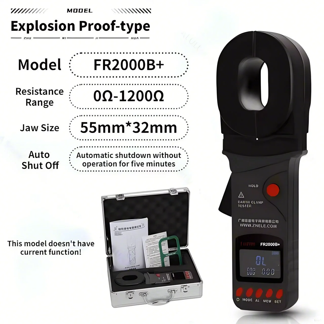 

FR2000A+ FR2000B+ FR2000+ FR2000C+ Multifunction Ground Earth Resistance Meter 0-1200Ω Current 20A Loop Non Contact Tester