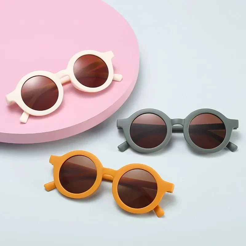 

Children's Sunglasses Parent Child Matte Glasses New 1-8 Year Old Baby Decoration Fashion Show Children's Circle Sunglasses