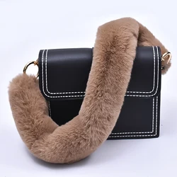 40/60cm Winter Handbag Faux Fur Replacement Furry Bag Strap DIY Purse Belts Handle Bag Straps Fur Handles Women Bags Accessories