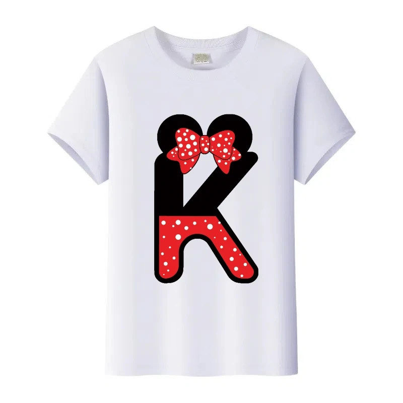 

Disney Cartoon Mickey Mouse Letter Print Top Woman Clothes Girl Tshirt Men Summer Blouses Kids Tees Family Short Sleeves T-Shirt