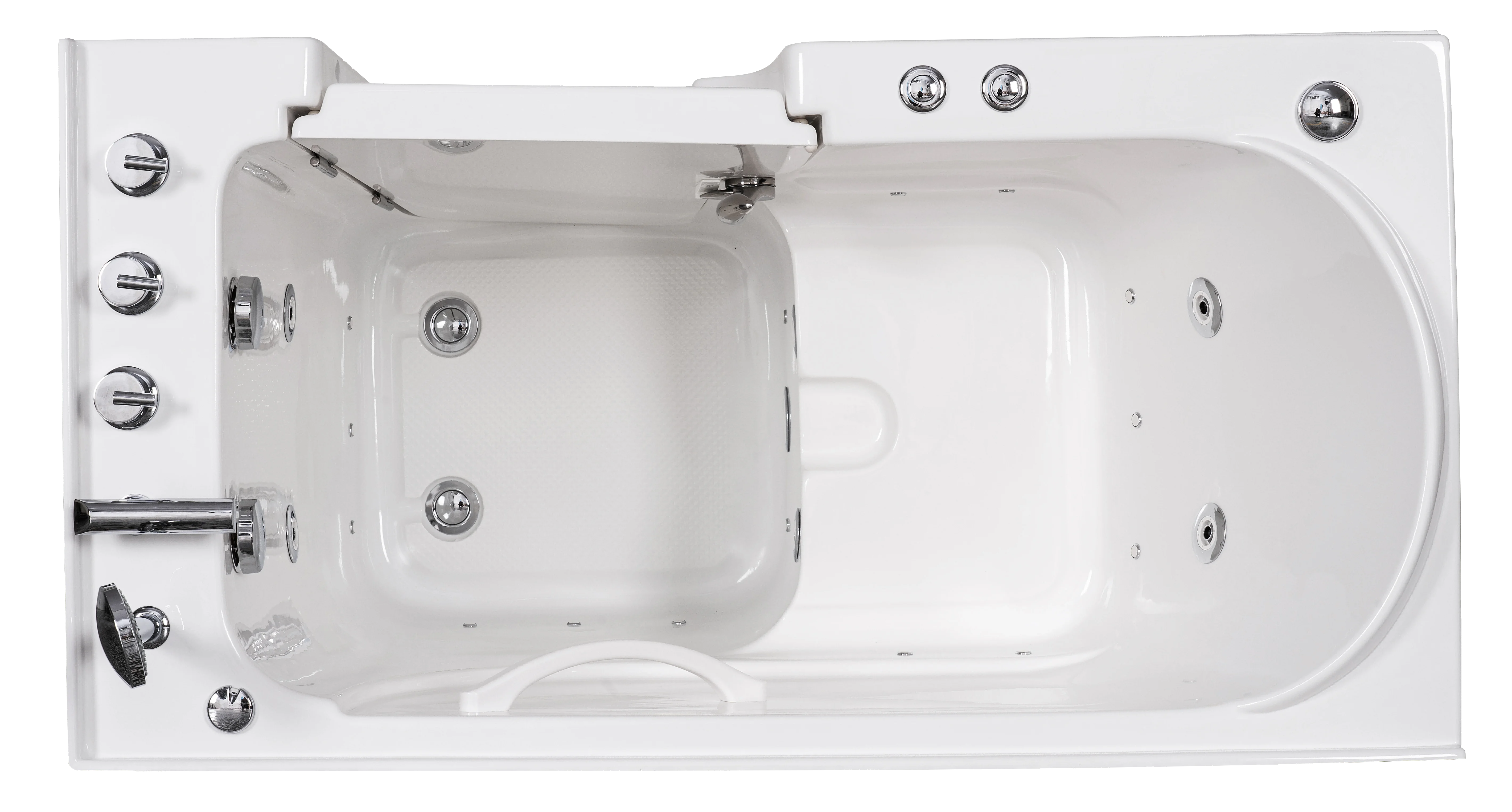 Acrylic Freestanding Walk In Spa Tub Modern Soaking Bathtub For Seniors 1.5m White 1-2 People Whirlpool Air Massage 3 Years Warr