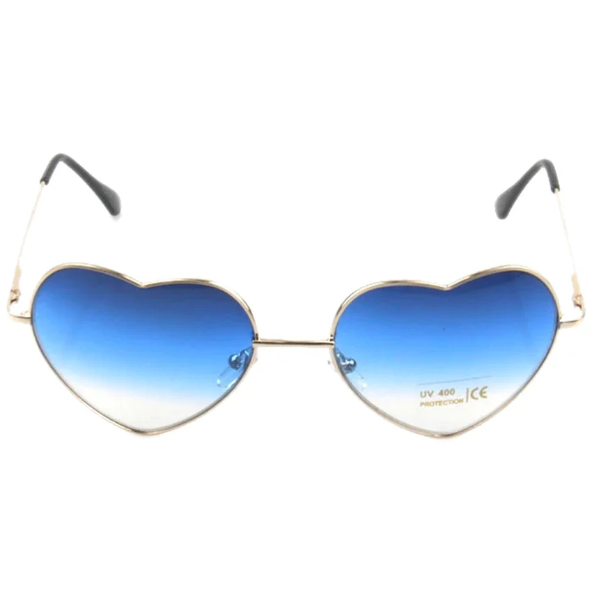 

Foenixsong Women's Sunglasses Gold Heart Frame Mirror Lenses for Women Men Glasses UV400 80s Vintage Outdoor Camping Eyewear