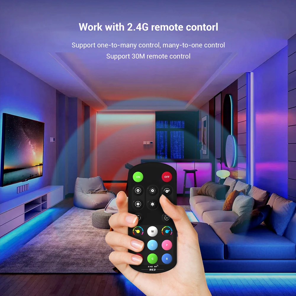 5m 10m RF Remote Control 12V 5050 RGBW RGBWW Led Strip Dimmable Flexible Room Party Game Light Decor Dynamic Color Timer Power