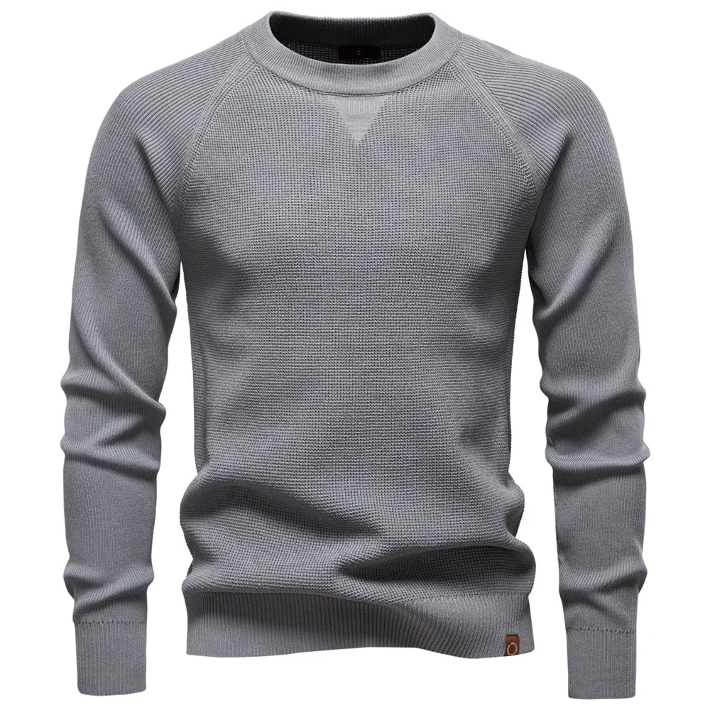 2025 Autumn Winter Fashion Men‘s Sweater O-Neck Casual Knitted Sweaters Solid Color Long Sleeve Tops High Quality Social Wear