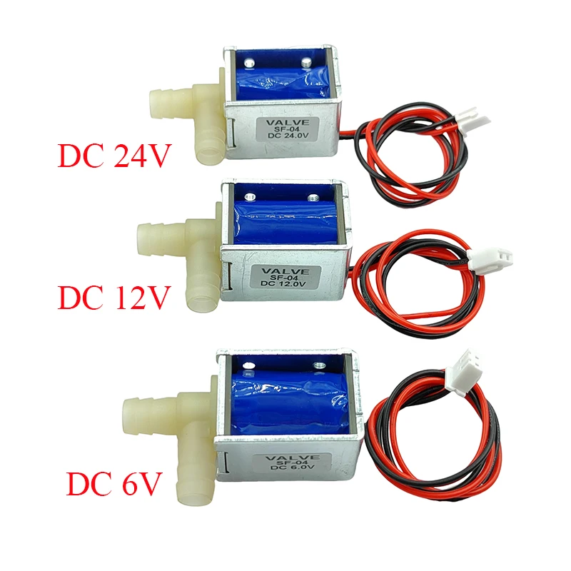 تيار مستمر 6 فولت/12 فولت/24 فولت 2-Way صمام الملف اللولبي الكهربائي الصغير عادة مغلقة N/C مايكرو صمام التحكم في تدفق المياه حديقة زهرة سقي صمام