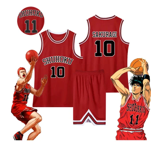 

Sakuragi Hanamichi Rukawa Anime Character Cosplay Costume School Basketball Costume Slam Dunk Master Jersey Sports Short-Sleeved