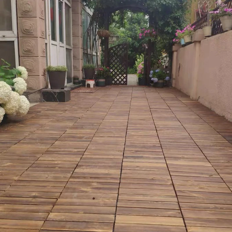 Balcony Wood Floor Outdoor Plastic Wood Splicing Courtyard Solid Wood Floor Garden Anti-corrosion Wood Transformation