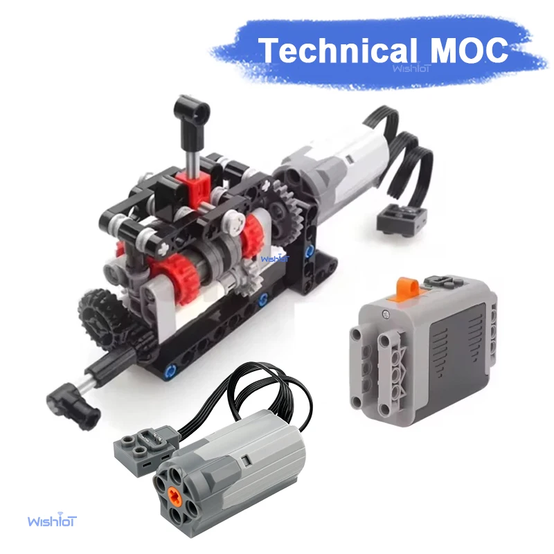 Modelo Técnico MOC DIY, Motor M, Caja de Cambios Manual de Alta Tecnología de 4 Velocidades, Kit de Transmisión Manual 8883, Bloques de Construcción con Funciones de Potencia