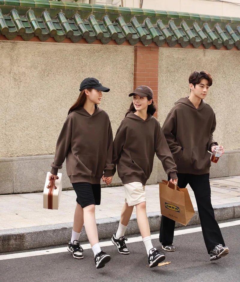 Winter New Arrival Classic Unisex Oversize Drop Shoulder Loose Pullover Hoodies with Kangaroo Pocket Blank Sweatshirt Hoodies