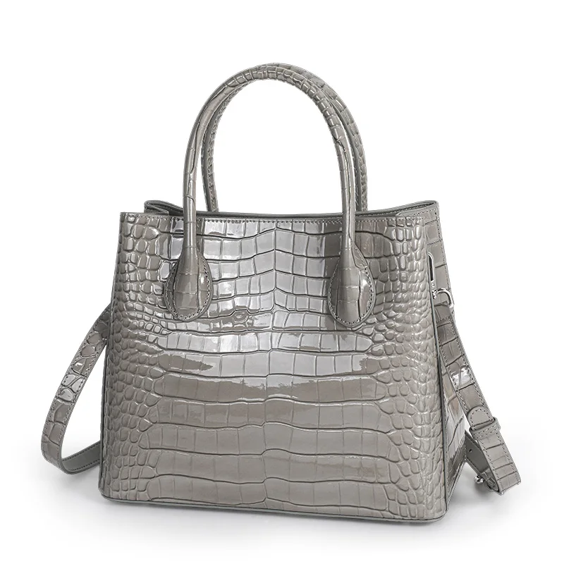 Aidrani  fashion women's handbag surface crocodile pattern solid color high-end luxury cowhide large bag