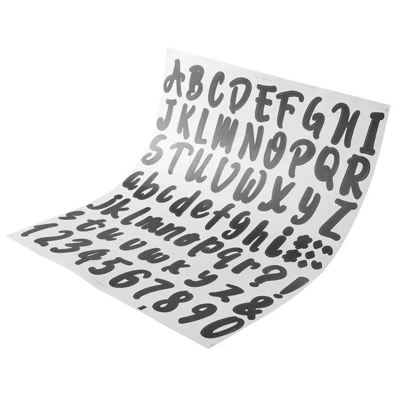 A013 720 Pieces 10 Sheets Self-Adhesive Vinyl Sticker, Alphabet Letter Number Stickers for Mailbox, Door (Black, 1 Inch)