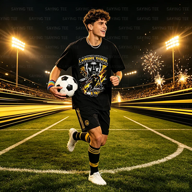 Yamal Spanien # 19 Star Player Soccer GOAT Football Europa Unisex T-Shirt Y2k Spanish Football Prodigy Fan Tee Geschenk Herren Damen Tops – Detail 4