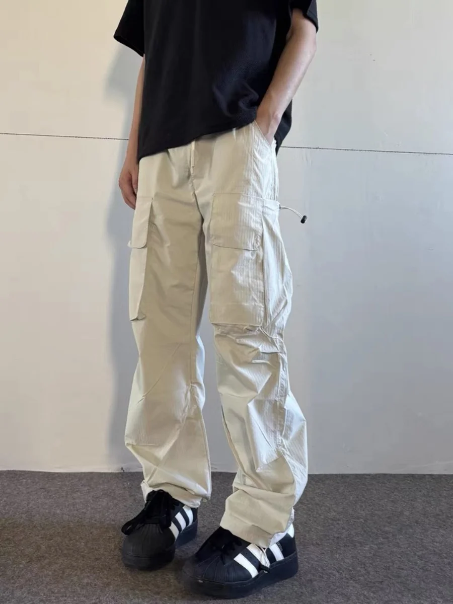 

Qui Dry Paratrooper Outdoor Pants Men's Tee-Proof Loose Side ket Functional Workwear Trousers American Sle Casual Pants