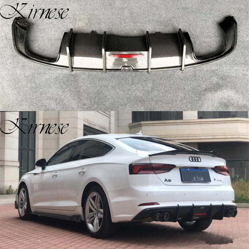 Carbon Fiber Rear Lip Spoiler For Audi A5 S5 B9 2017 2018 2019 2020 High Quality Bumper Diffuser Auto Accessories