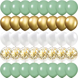 40PCS 10/12inch Green Gold Package Balloons Gender Reveal Wedding Valentine's Day Baby Shower Birthday Globos Party Decorations