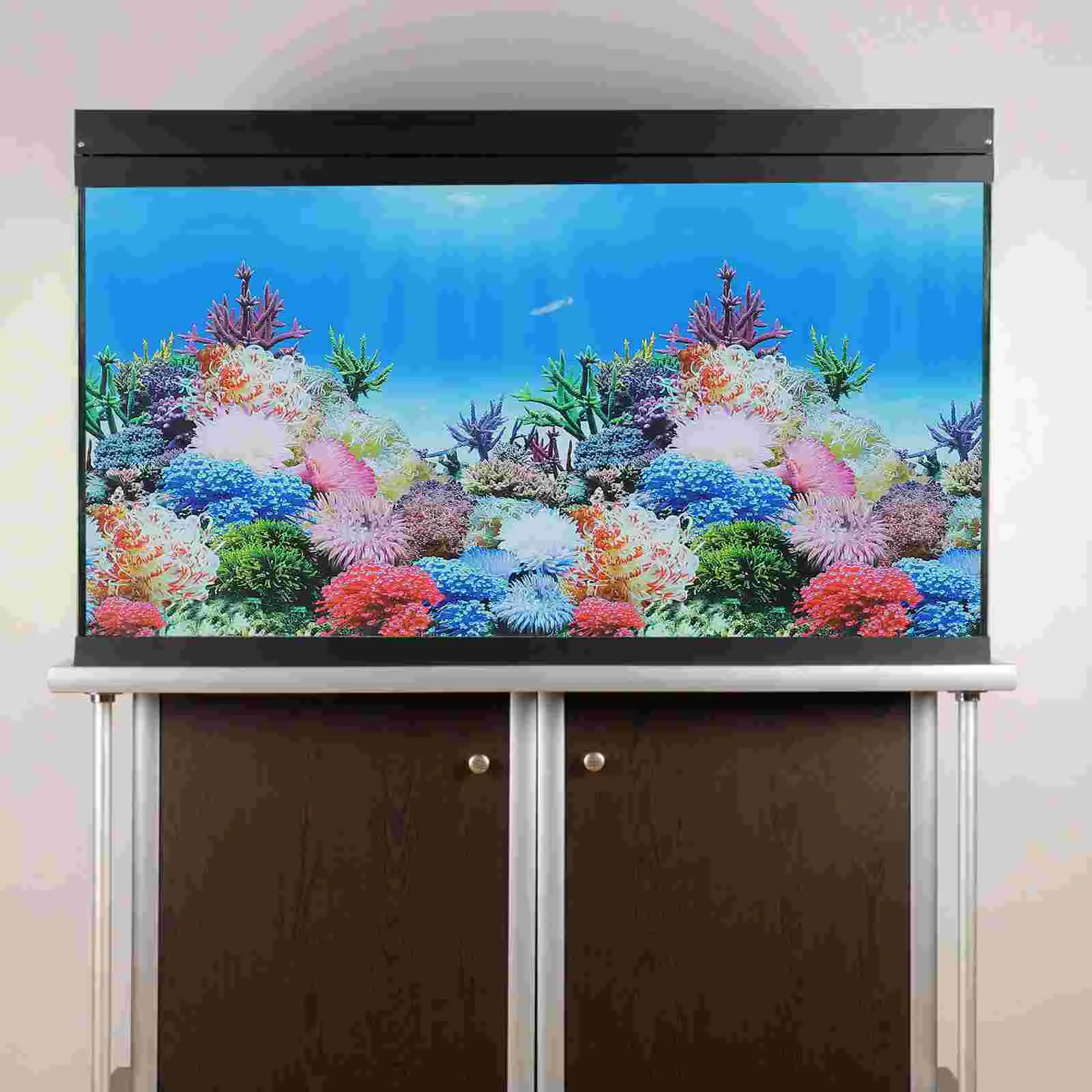 Fish Tank Background Paper Picture Double-Sided 3D Sticker Aquarium DIY Decor Decal