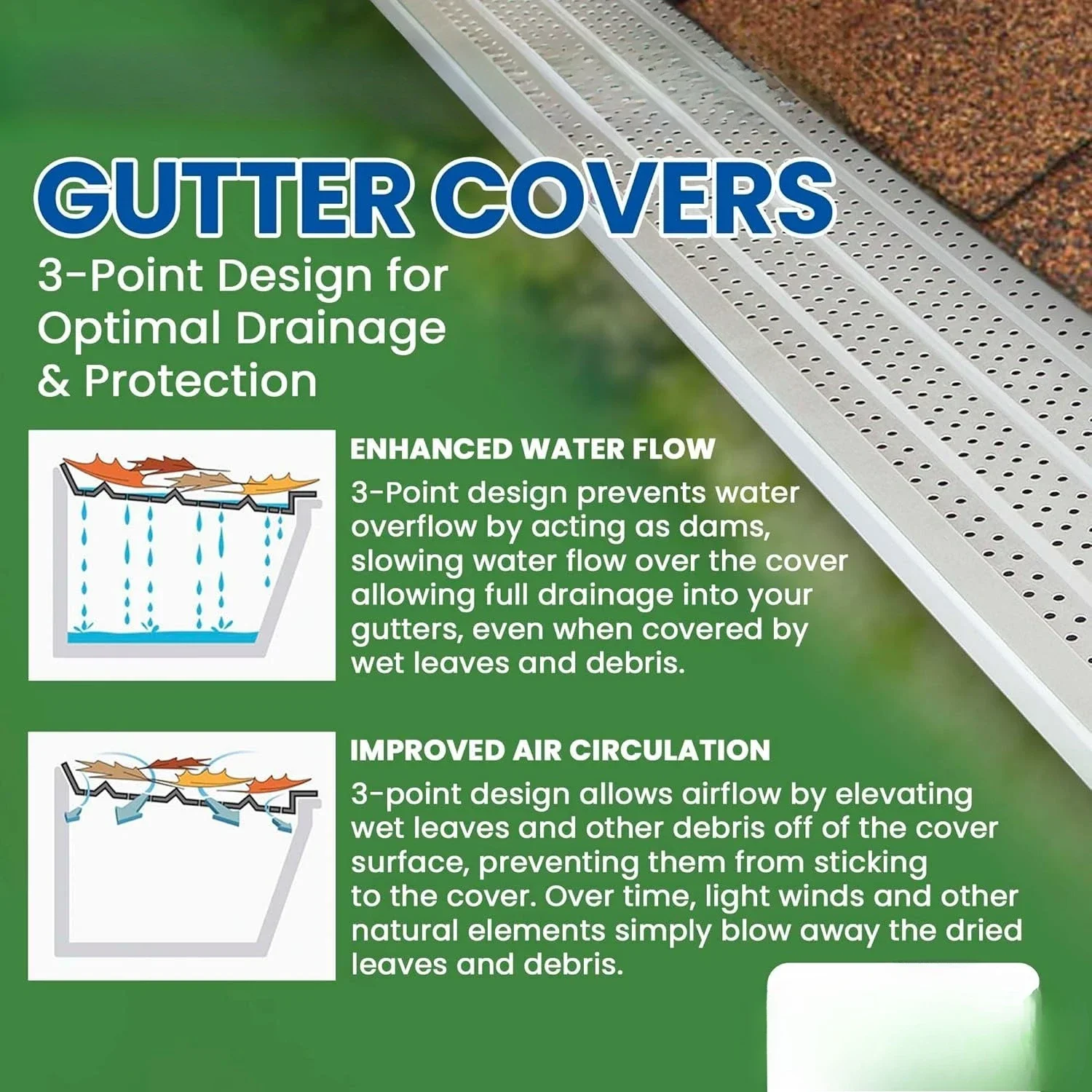 

5-дюймовая система крышки желоба на 50 лет — белая — алюминиевая защита желоба