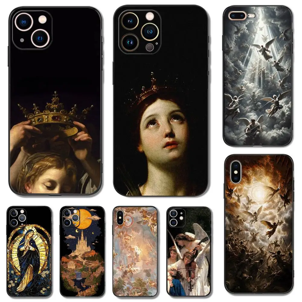 

Renaissance Art Paintings Phone Case For iPhone 16,15,14,13,12,11,Pro,X,XS,Max,XR,Plus,Mini Soft Silicone Black Shockproof TPU