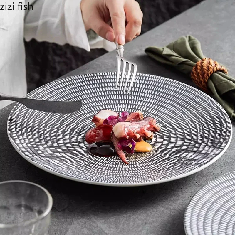 Creative Raindrop Ceramic Shallow Plate Steak Plate Dessert Snack Plate Sashimi Plates Molecular Cuisine Specialty Tableware