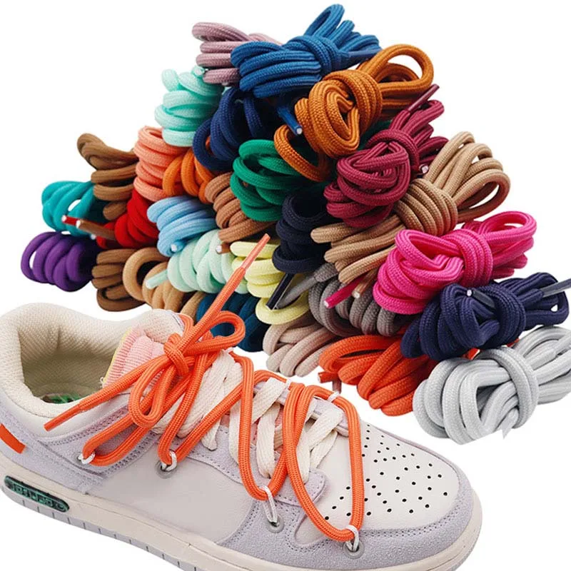 Extra Long 5mm Thick Round Polyester Shoelaces for Basketball Hiking & Training Shoes Durable Colorful Laces for Boots Sneakers