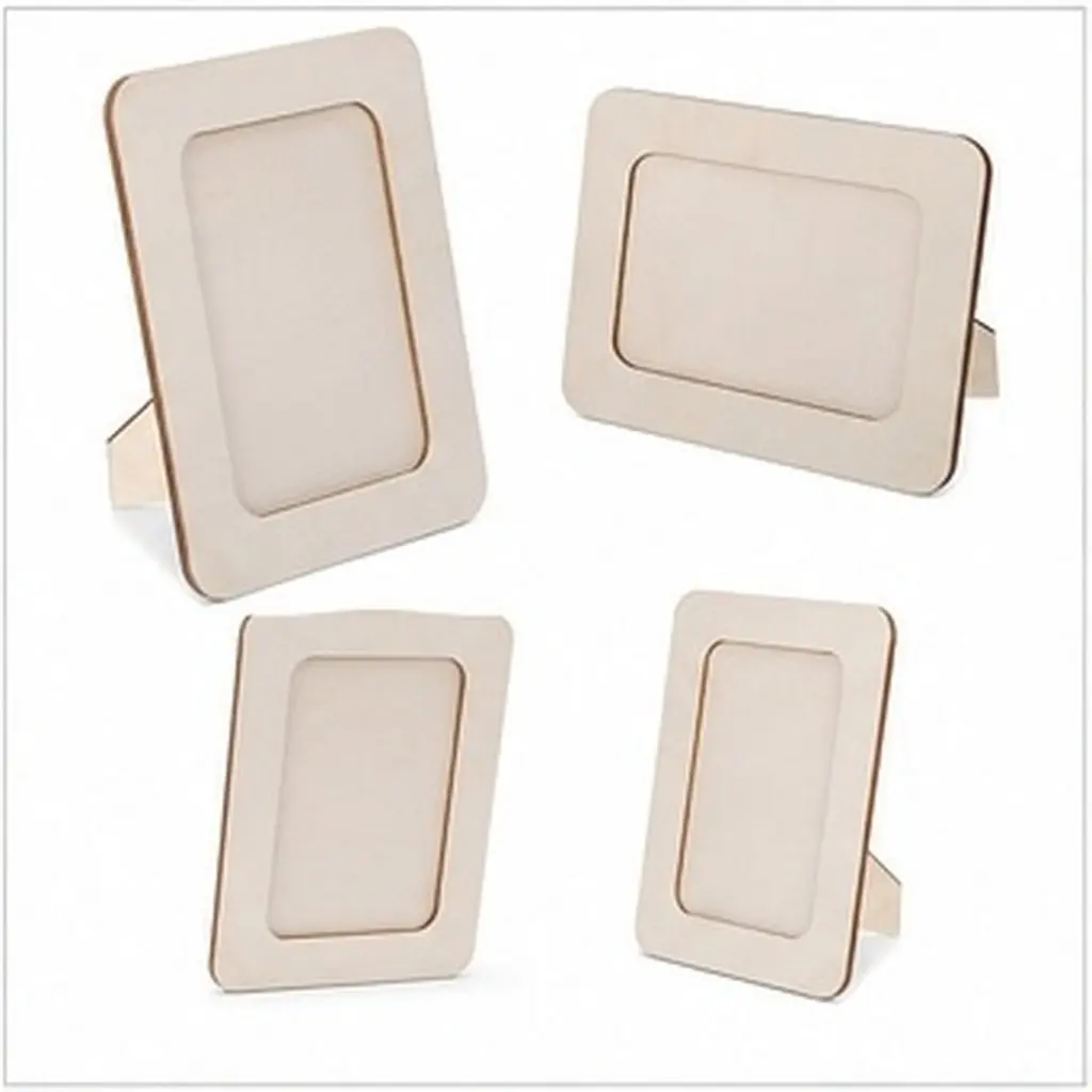 6Pcs Wooden Picture Frames Rectangle Unfinished Wood Frame Pack DIY Photo Frame for Family Wedding Birthday Gift