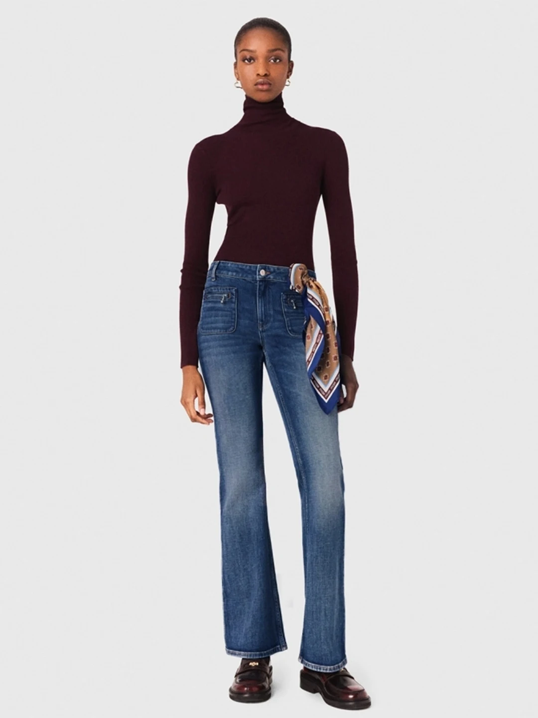 

Расклешенные джинсы с высокой талией, женские длинные брюки, осень-зима, новые Sle M Home JE00730, повседневные широкие джинсы, джинсовые хлопковые брюки