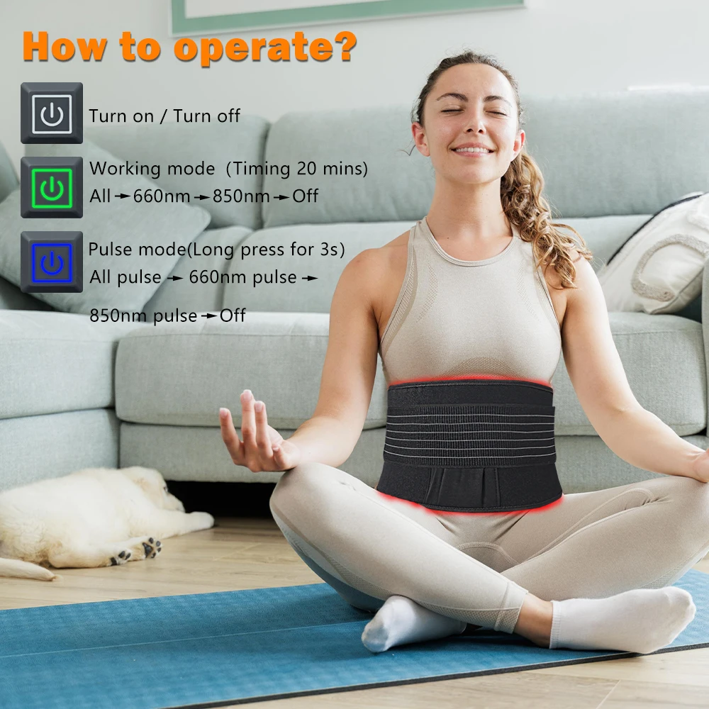 

Portable 660nm 850nm Customized LED Wearable Near Infrared Red Light Therapy Pad Targeted Body Pain Relief Belt