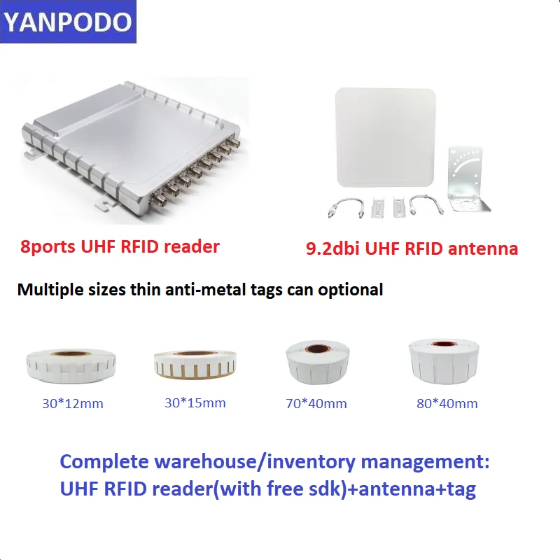 Yanpodo-Étiquettes métalliques RFID ultra-minces étanches, autocollant adhésif, anti métal, étiquette RFID UHF, puce M730, puce U8, EPC Gen2, 860 MHz-960MHz