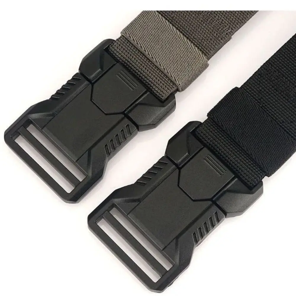 حزام نايلون كاجوال بإبزيم معدني للرجال، حزام جينز مرن يناسب الجميع، حزام خصر قابل للتعديل على الطراز الكوري، ملحقات حزام الخصر #4