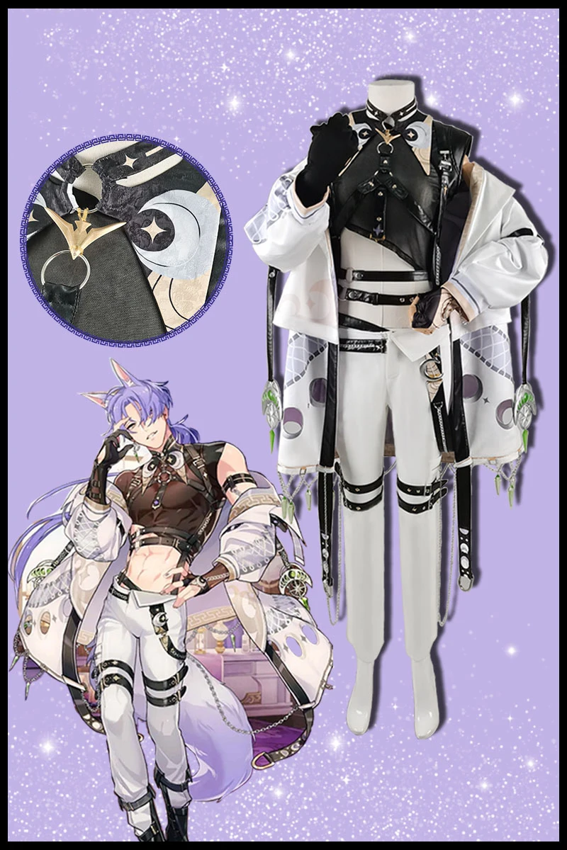 COS-HoHo Nu: Carnival Kuya Game Suit Handsome Sexy Slim Uniform Cosplay Costume Halloween Party Role Play Outfit Men S-XXL