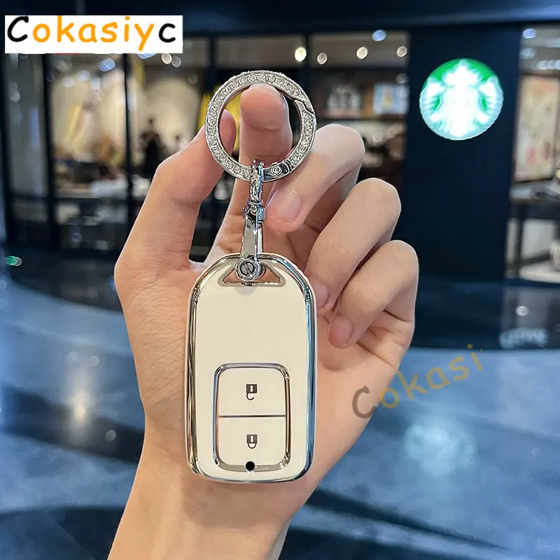 TPU Car smart Key Case Cover Fob Keychain For Honda CRV CR-V Fit Civic Accord HR-V HRV City Odyssey XR-V Shell Holder Protector