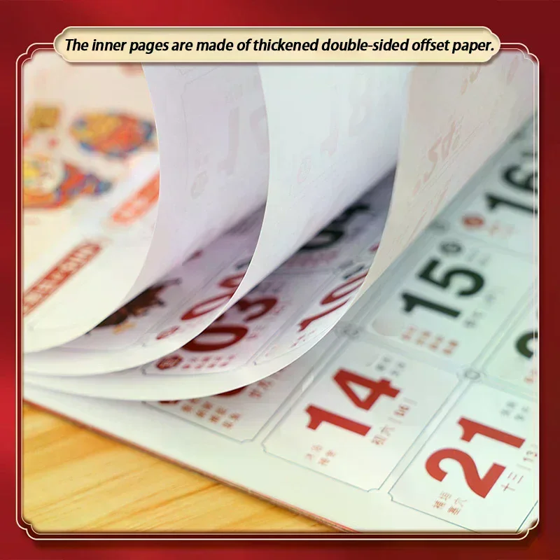 

2026 Hanging Calendar Year Of The Horse Chinese Lunar Calendar Tear-off Daily Hanging Lucky Characters