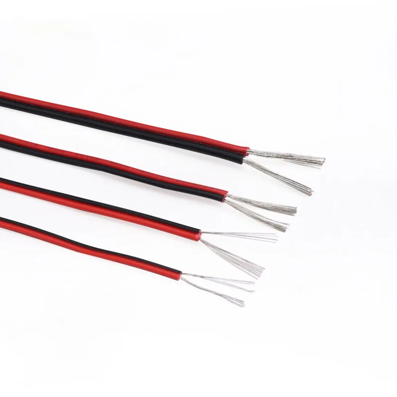 Cable eléctrico UL2468 de 1M, 2 pines, 16/18/20/22/24/26/28/30 AWG, Cable de tira LED de extensión de PVC aislado de cobre estañado