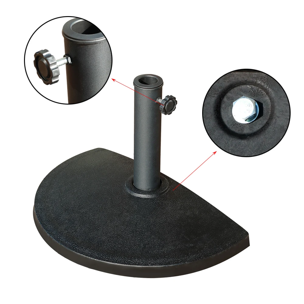 JARDINA Half Round Patio Umbrella Base Resin Umbrella Stand