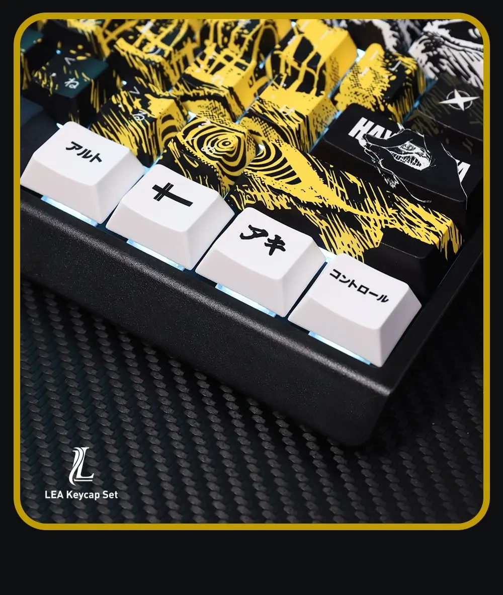Hayakawa Aki Anime Keycaps Chainsaw Man 129 Keys PBT Keycap Chreey Keycaps Dye-sub Wooting Keyboard Mekanis 64/68/71/108