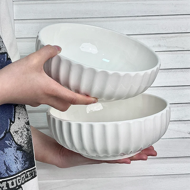 

1pcs 화이트 대접 스프볼 대용량라면그릇 비빔밥그릇 20.5CM