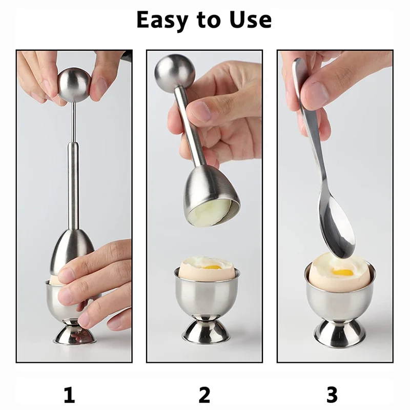 Egg Topper Cutter Stainless Steel Egg Cups Hard Soft Boiled Egg Opener Shell Remover Separator Kitchen Tools Cooking Gadgets