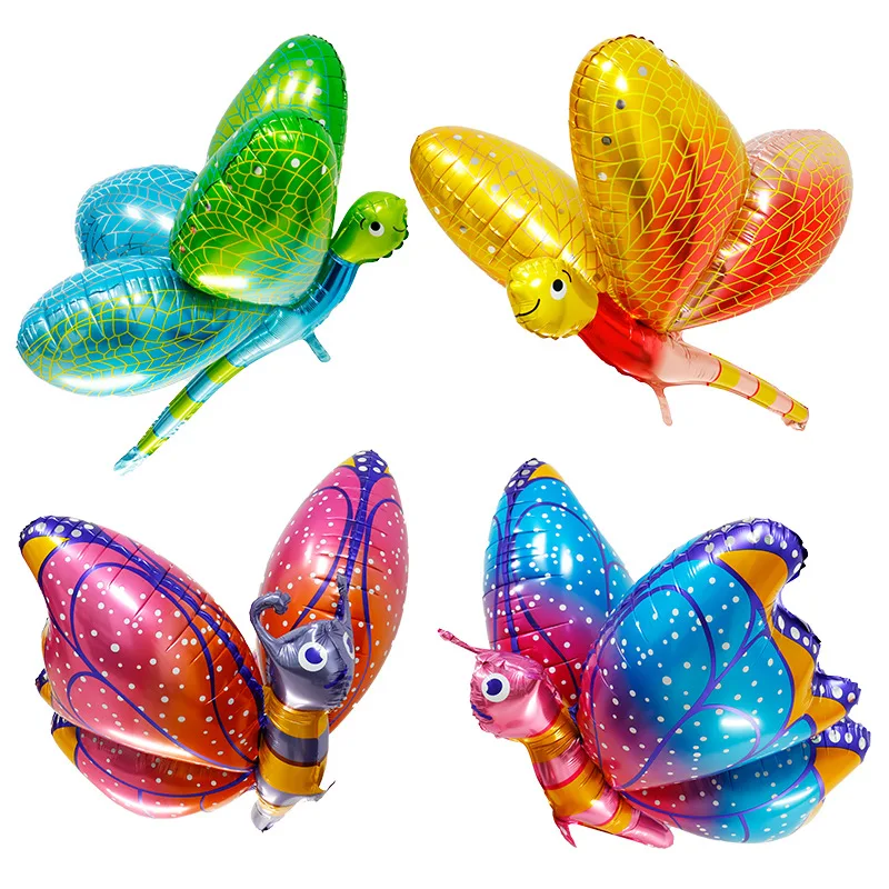 3D Butterfly Dragonfly Aluminum Film Balloon Flying Insect Bird Kids Gift Children's Birthday Party Home Decor Supplies